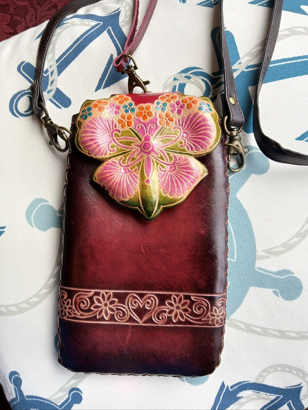 Mexican Butterfly Hand Tooled Leather - Picture 5 of 16